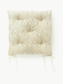 Baumwoll-Sitzkissen Sevil mit grafischer Verzierung, 2 Stück