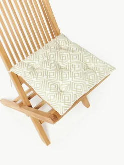 Baumwoll-Sitzkissen Sevil mit grafischer Verzierung, 2 Stück