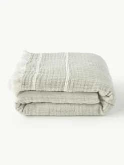 Baumwoll-Tagesdecke Kailani mit Fransen