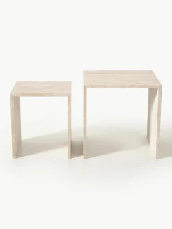 Beistelltische Varu aus Travertin, 2er-Set