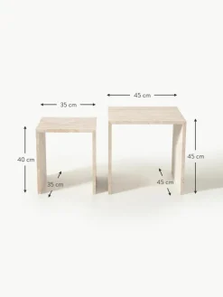 Beistelltische Varu aus Travertin, 2er-Set