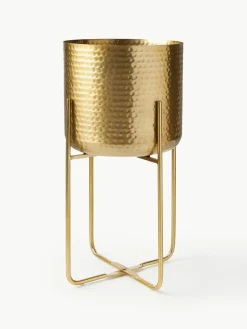 Übertopf-Set Nives aus Metall in Hammerschlag-Optik, 2er-Set