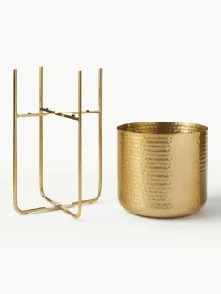 Übertopf-Set Nives aus Metall in Hammerschlag-Optik, 2er-Set