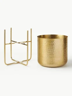 Übertopf-Set Nives aus Metall in Hammerschlag-Optik, 2er-Set