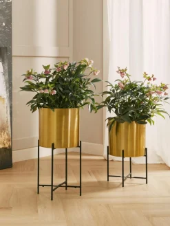 Übertöpfe Mina aus Metall, 2er-Set