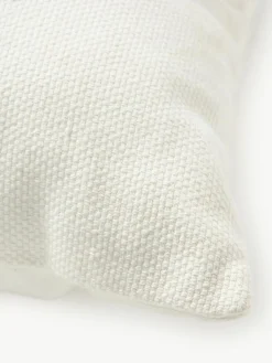 Bestickte Baumwoll-Kissenhülle Izad mit Hoch-Tief-Struktur