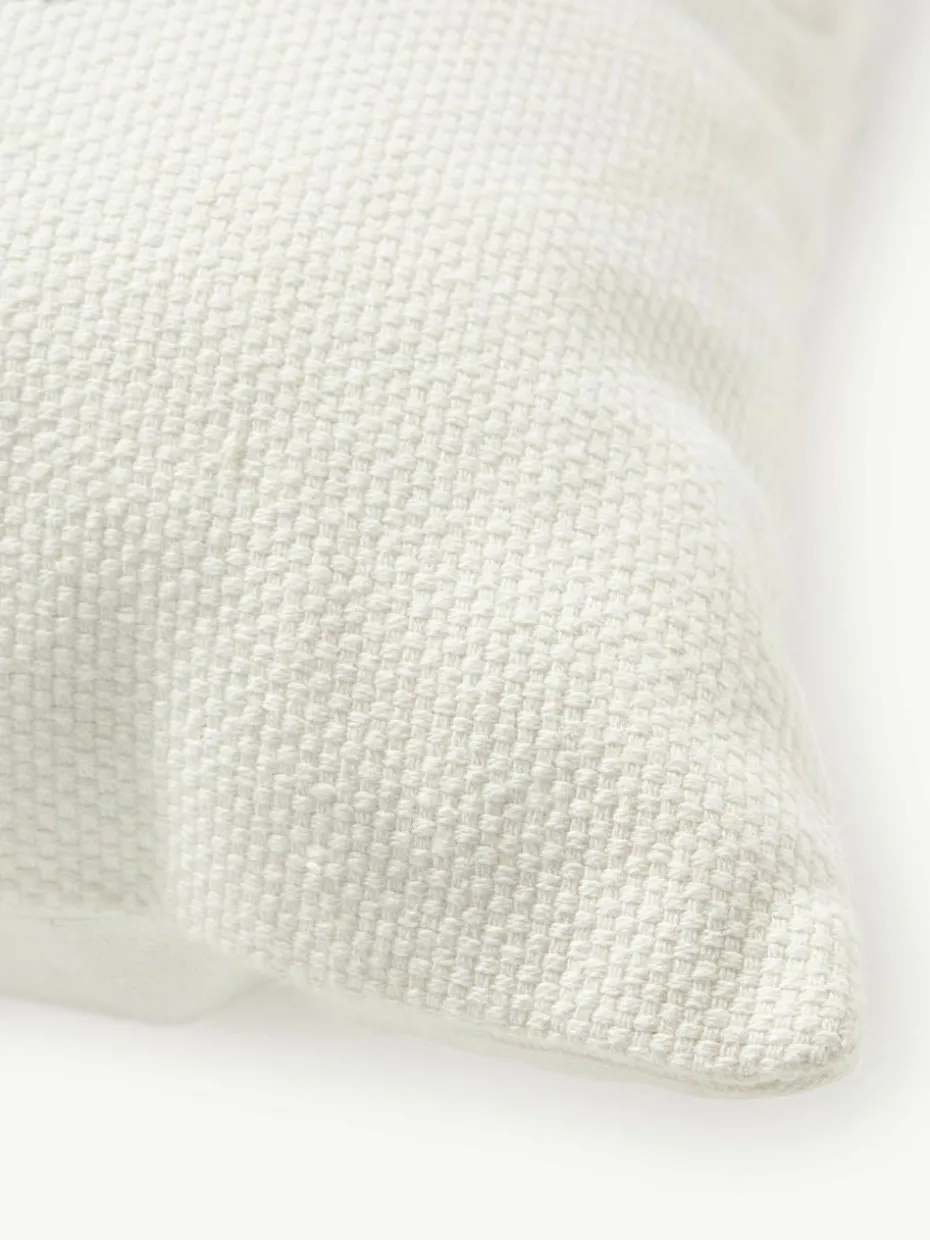 Bestickte Baumwoll-Kissenhülle Izad mit Hoch-Tief-Struktur