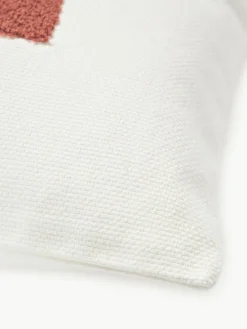 Bestickte Baumwoll-Kissenhülle Izad mit Hoch-Tief-Struktur