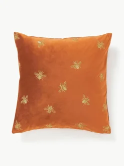 Bestickte Samt-Kissenhülle Nora