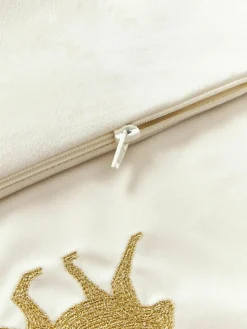 Bestickte Samt-Kissenhülle Cheetah