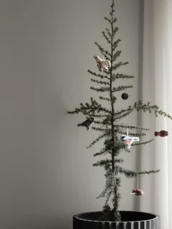 Bestickte Stoff-Baumanhänger Bird, 2 Stück