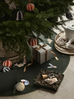 Bestickte Stoff-Baumanhänger Baby Deer, 2 Stück