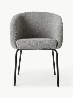 Bouclé-Armlehnstühle Alani, 2 Stück