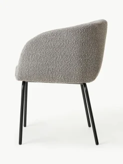 Bouclé-Armlehnstühle Alani, 2 Stück