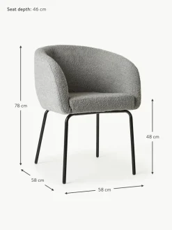 Bouclé-Armlehnstühle Alani, 2 Stück