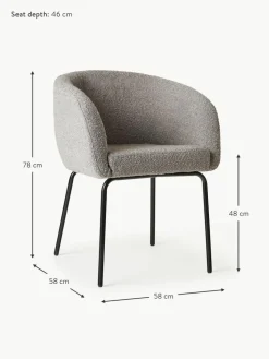 Bouclé-Armlehnstühle Alani, 2 Stück