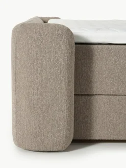 Bouclé-Boxspringbett Perla mit Stauraum
