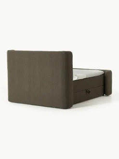 Bouclé-Boxspringbett Perla mit Stauraum