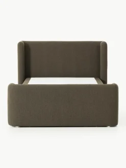 Bouclé-Boxspringbett Perla mit Stauraum