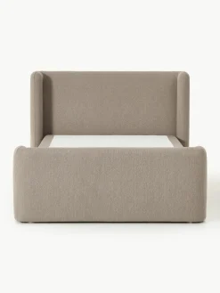 Bouclé-Boxspringbett Perla mit Stauraum