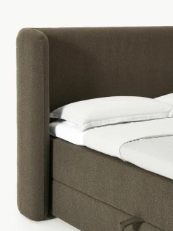 Bouclé-Boxspringbett Perla mit Stauraum