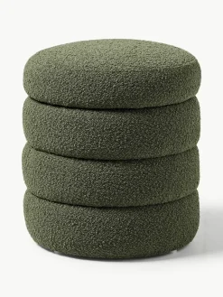 Bouclé-Hocker Alto mit Stauraum