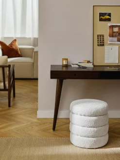 Bouclé-Hocker Alto mit Stauraum