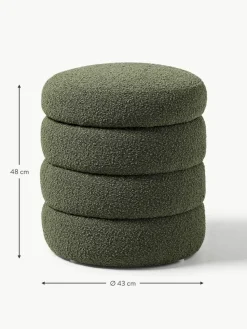 Bouclé-Hocker Alto mit Stauraum