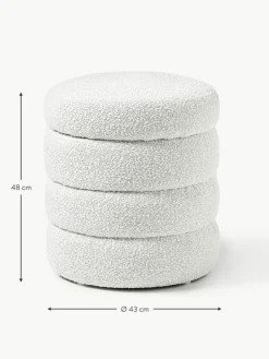 Bouclé-Hocker Alto mit Stauraum