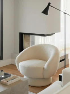 Bouclé-Loungesessel Ted