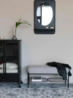 Bouclé-Polsterbank Milou mit Ablage