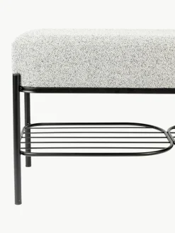 Bouclé-Polsterbank Milou mit Ablage