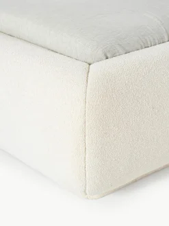 Bouclé-Polsterbett Alba mit abgerundeten Ecken