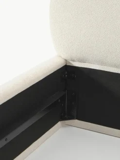 Bouclé-Polsterbett Alba mit abgerundeten Ecken