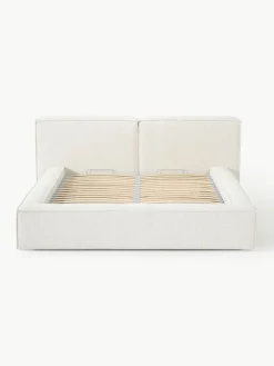 Bouclé-Polsterbett Lennon mit Stauraum