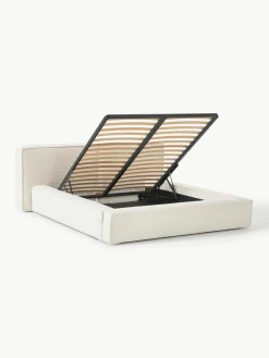 Bouclé-Polsterbett Lennon mit Stauraum