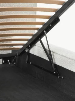 Bouclé-Polsterbett Lennon mit Stauraum