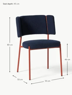 Bouclé-Polsterstühle Samantha, 2 Stück