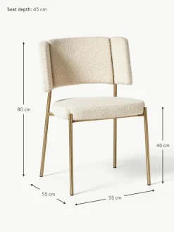 Bouclé-Polsterstühle Samantha, 2 Stück