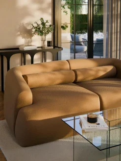 Bouclé-Sofa-Nackenrolle Sofia