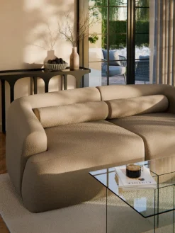 Bouclé-Sofa-Nackenrolle Sofia