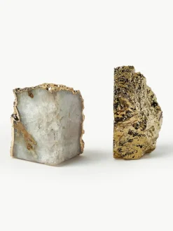 Buchstützen Sedona aus Quartz, 2er-Set