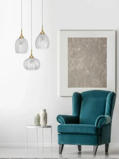 Cluster-Pendelleuchte Vario aus satiniertem Glas