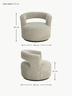 Cord-Loungesessel Jona