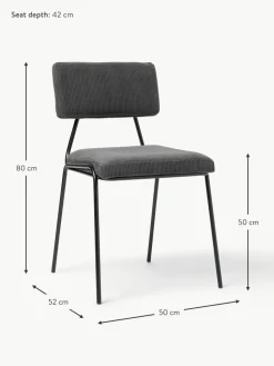 Cord-Polsterstühle Mats, 2 Stück