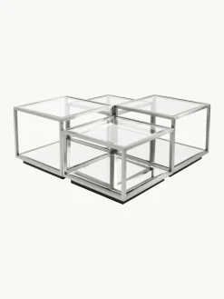 Couchtische Luigi mit Spiegel-Böden, 4er-Set