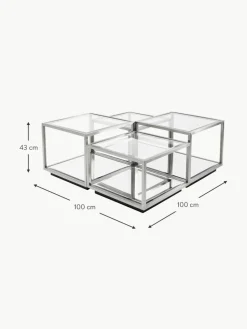 Couchtische Luigi mit Spiegel-Böden, 4er-Set