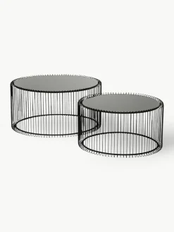 Couchtische Wire mit Glasplatte, 2er-Set