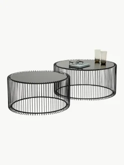 Couchtische Wire mit Glasplatte, 2er-Set