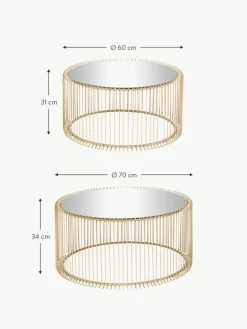 Couchtische Wire mit Glasplatte, 2er-Set